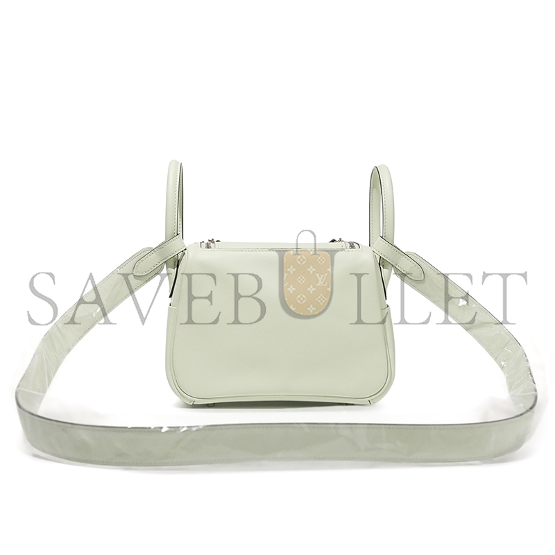 HERMES MASTER MINI LINDY 20 VERT FIZZ SWIFT PALLADIUM HARDWARE (19*12.5*9cm)